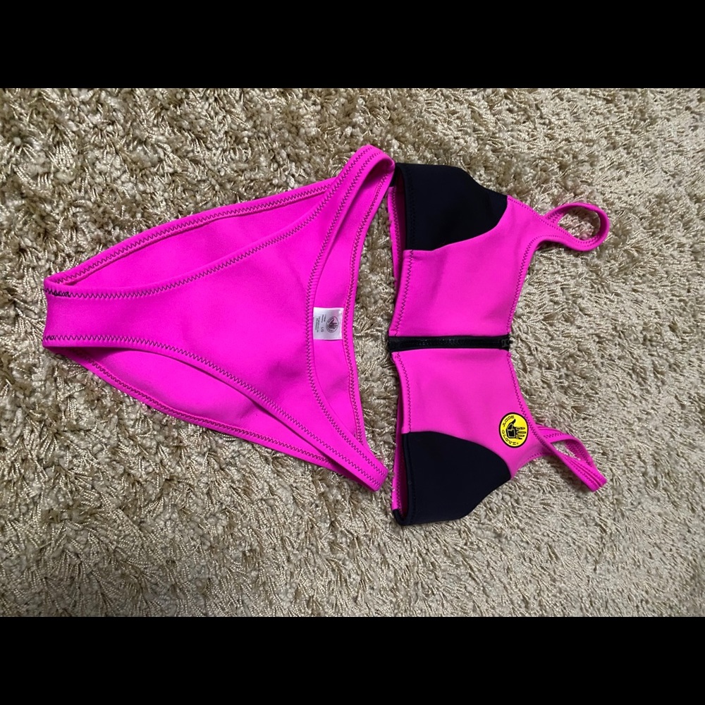 Body glove neoprene bikini with zipper